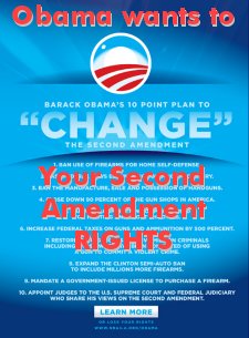 Obama wants to CHANGE Your Second Amenedment RIGHTS to Keep and Bear Arms