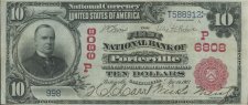 1903 10 Dollar Bill from Porterville Branch Bank